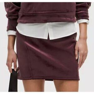 Lululemon Scuba High-Rise Mini Skirt Velvet XL Plush Stretch Garnet NWT LW8AL9S